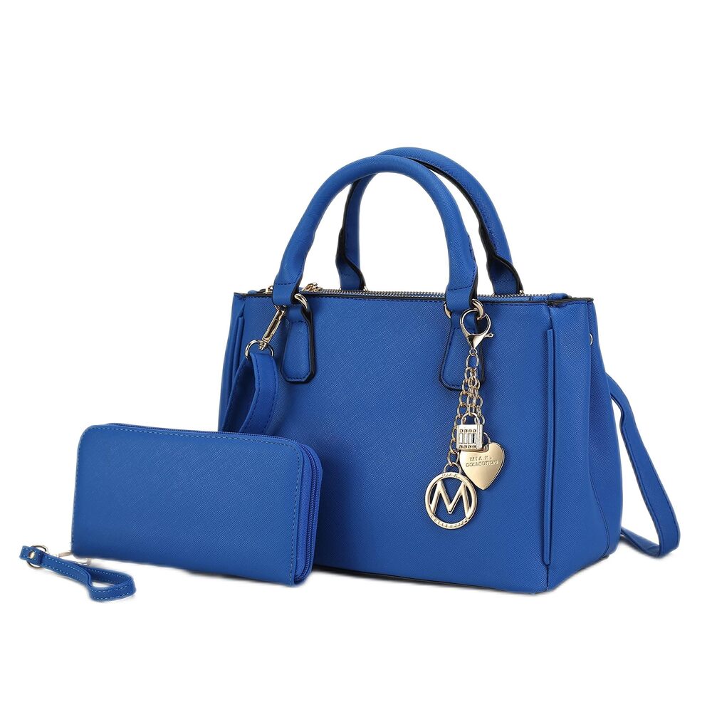 4242 Satchel Bags With Wristlet Wallet, Vegan Leather Shoulder Pocketbook